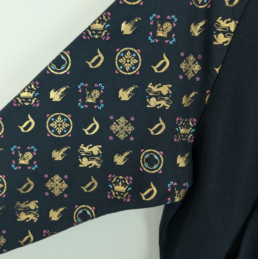 Disney Sleeping Beauty Castle Gold Design Black Full Zip Hoodie - Picture 3 of 9